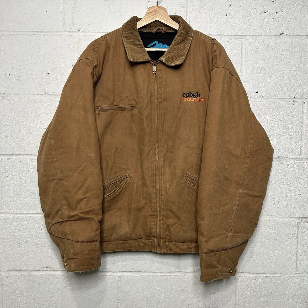 Vintage Tri-Mountain Quilted Detroit Style Jacket “Tan”
